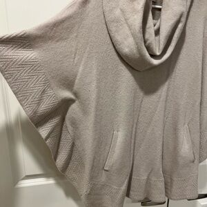 Nanette Lepore 100% Cashmere Cream Poncho Sweater